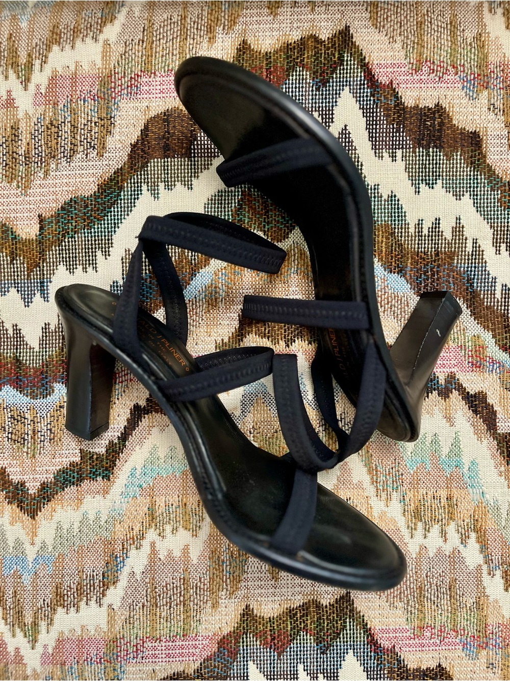 Donald J. Pliner Black Strappy High Heel Sandals